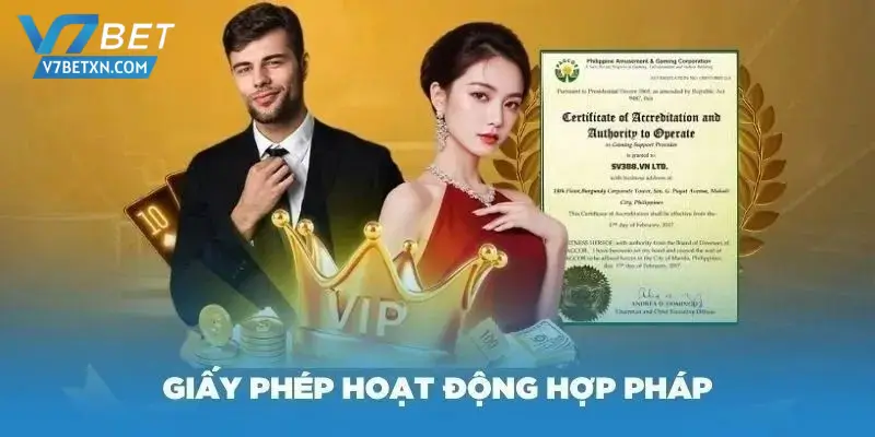 Giấy phép hoạt động hợp pháp bởi PAGCOR